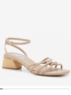 Steve Madden ABIGAIL Strappy Ankle‑Wrap Sandal in Nude